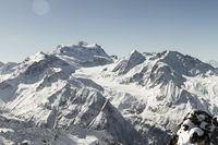 Mont Fort - Blick zum Gletscher am Grand Combin Bergmassiv